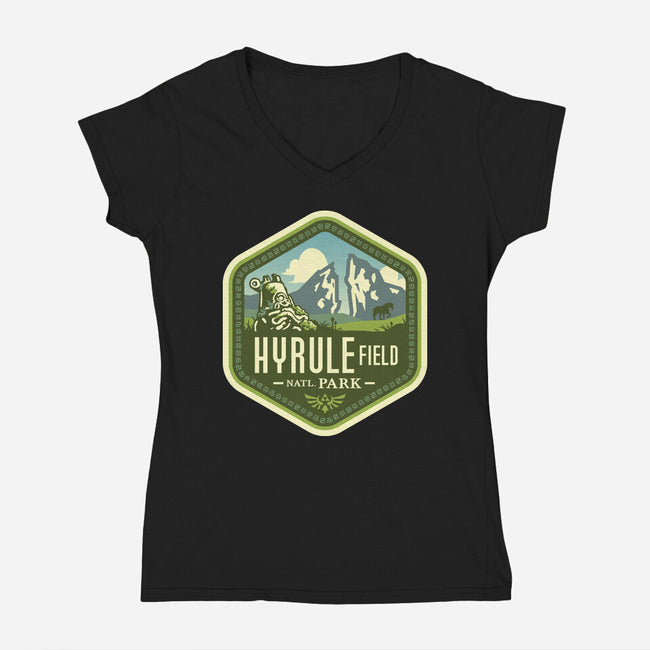 Hyrule Field National Park-womens v-neck tee-chocopants