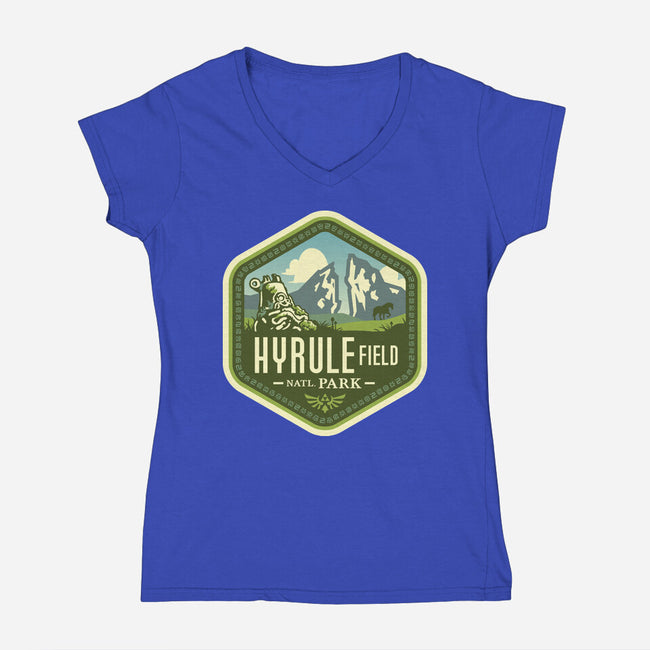 Hyrule Field National Park-womens v-neck tee-chocopants