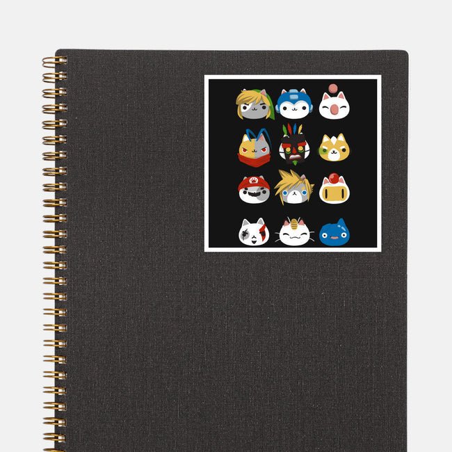 Gamer Cats-none glossy sticker-BlancaVidal