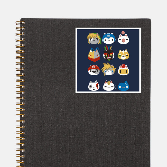 Gamer Cats-none glossy sticker-BlancaVidal