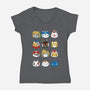 Gamer Cats-womens v-neck tee-BlancaVidal