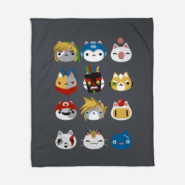 Gamer Cats-none fleece blanket-BlancaVidal
