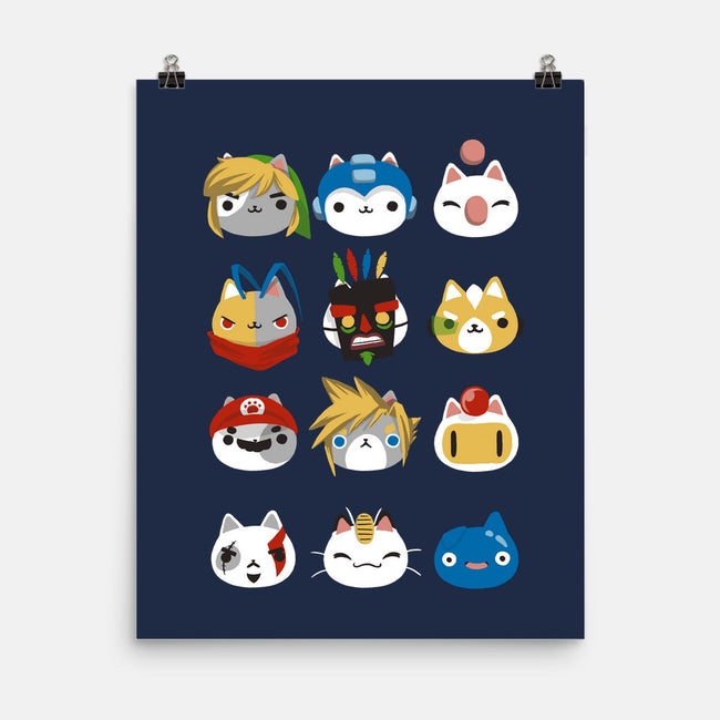 Gamer Cats-none matte poster-BlancaVidal