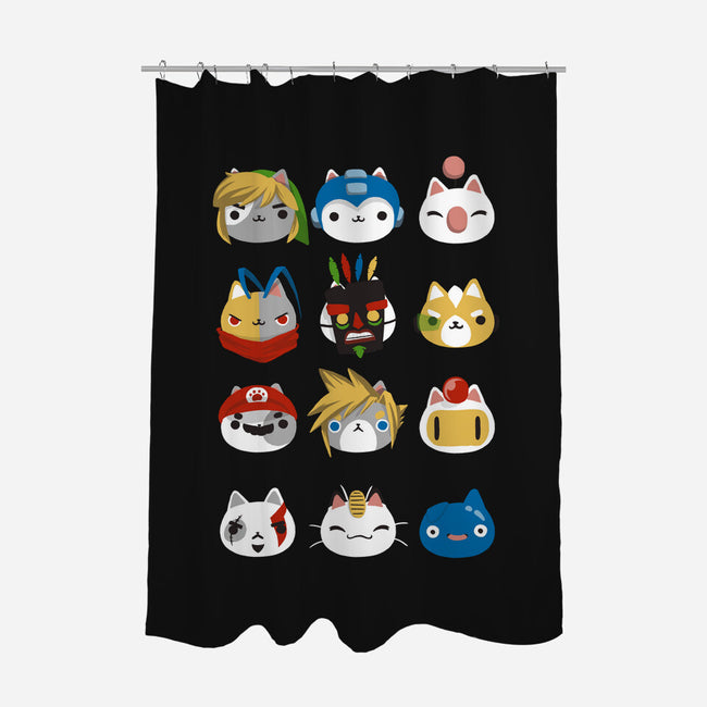 Gamer Cats-none polyester shower curtain-BlancaVidal