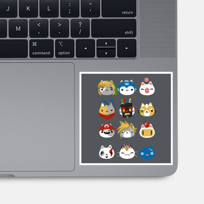 Gamer Cats-none glossy sticker-BlancaVidal