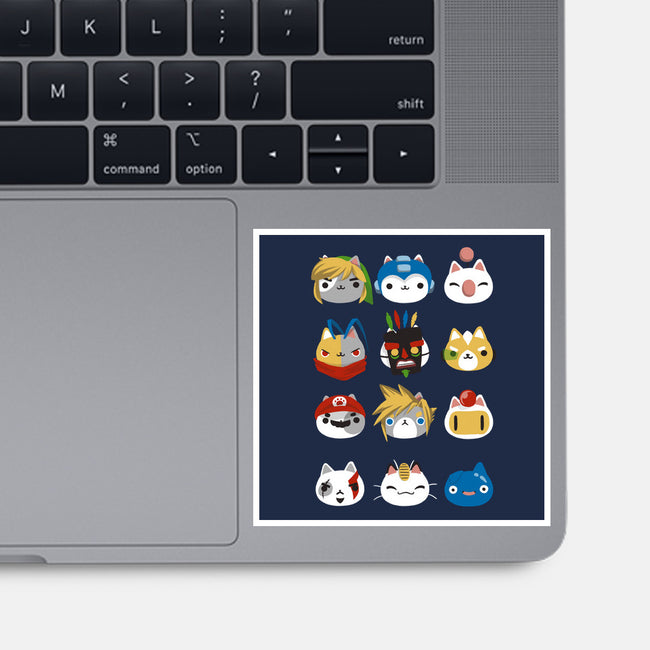 Gamer Cats-none glossy sticker-BlancaVidal