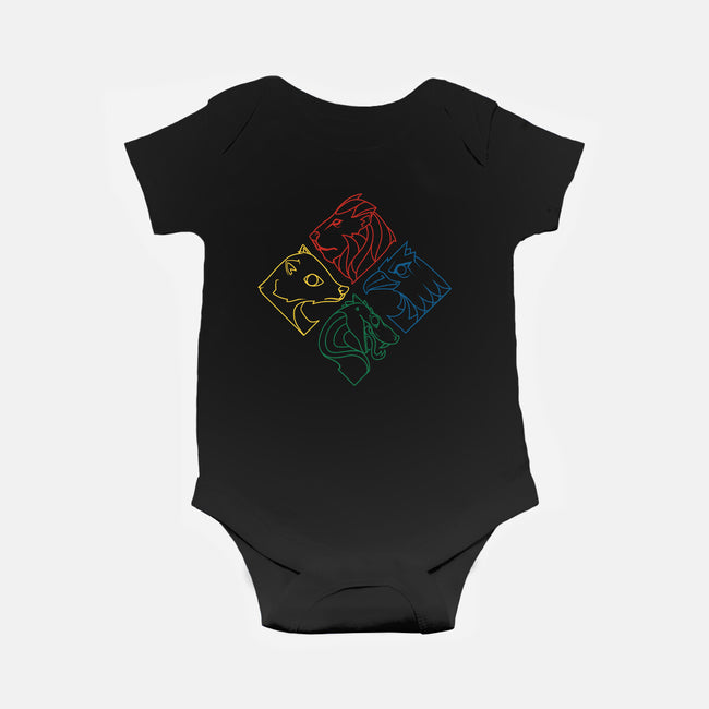 Geometric Houses-baby basic onesie-theteenosaur