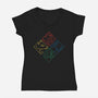 Geometric Houses-womens v-neck tee-theteenosaur