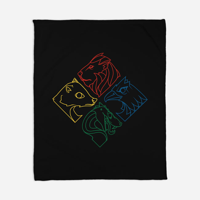 Geometric Houses-none fleece blanket-theteenosaur