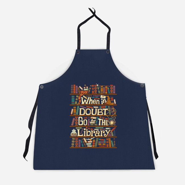 Go To The Library-unisex kitchen apron-risarodil