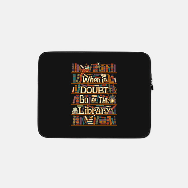 Go To The Library-none zippered laptop sleeve-risarodil