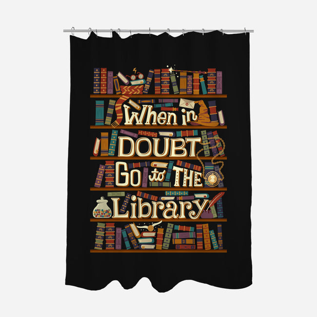 Go To The Library-none polyester shower curtain-risarodil