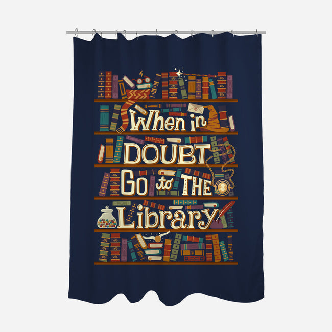 Go To The Library-none polyester shower curtain-risarodil