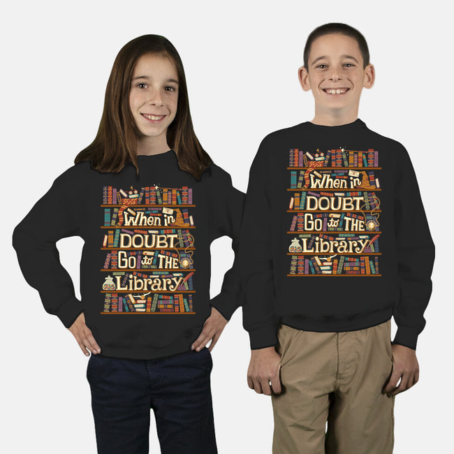 Go To The Library-youth crew neck sweatshirt-risarodil