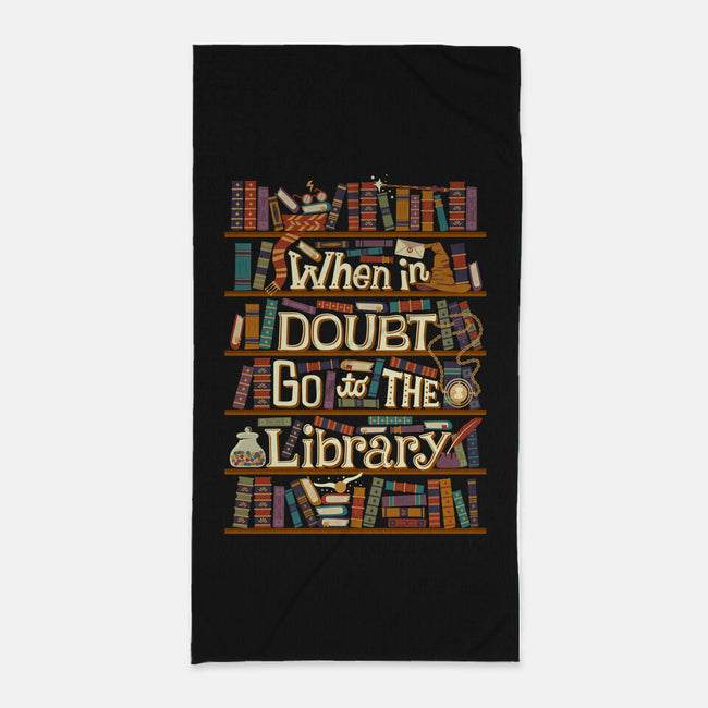 Go To The Library-none beach towel-risarodil