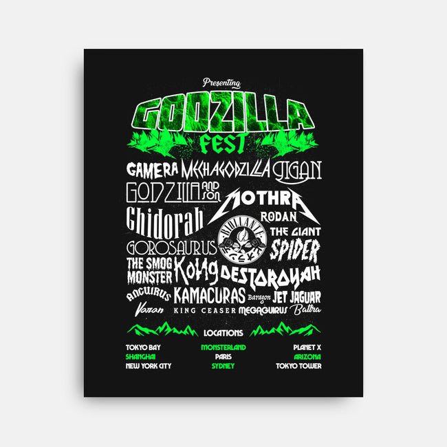 Godzilla Fest-none stretched canvas-rocketman_art