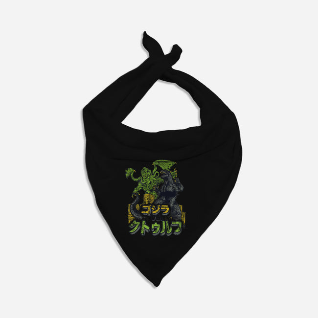 Godzilla vs. Cthulhu-dog bandana pet collar-Melee_Ninja