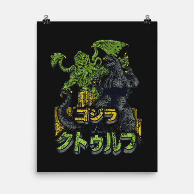 Godzilla vs. Cthulhu-none matte poster-Melee_Ninja