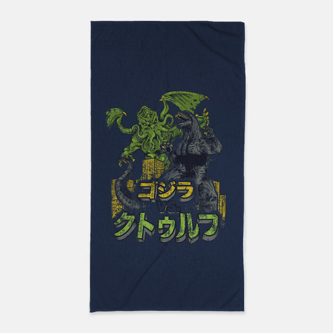 Godzilla vs. Cthulhu-none beach towel-Melee_Ninja