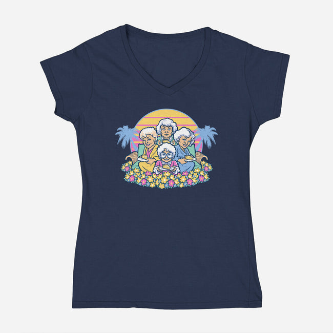 Golden Grannies-womens v-neck tee-Harebrained