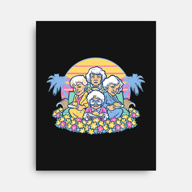 Golden Grannies-none stretched canvas-Harebrained