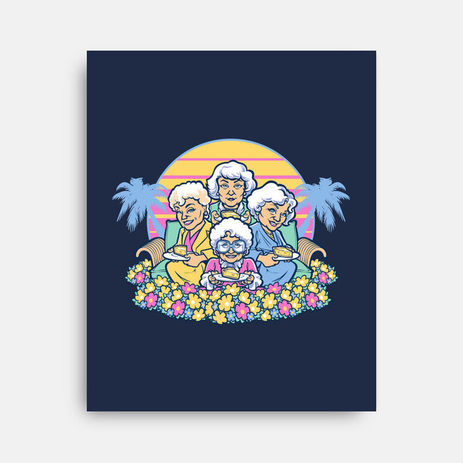 Golden Grannies-none stretched canvas-Harebrained