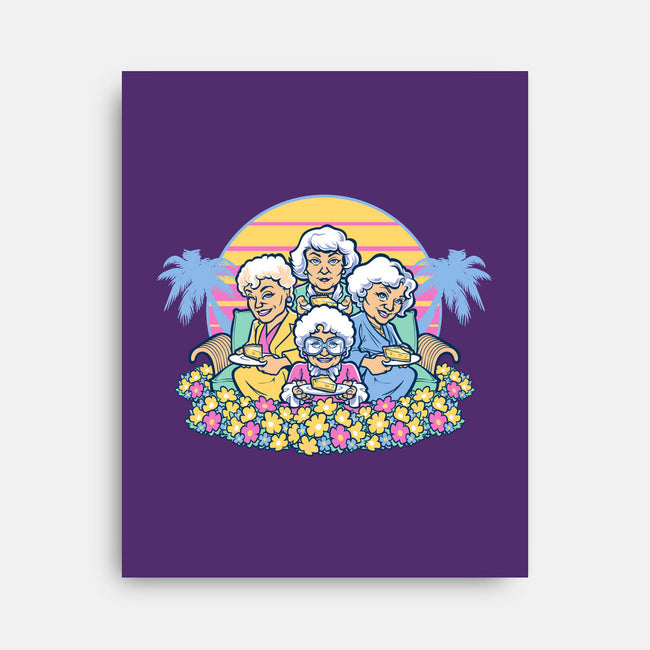 Golden Grannies-none stretched canvas-Harebrained