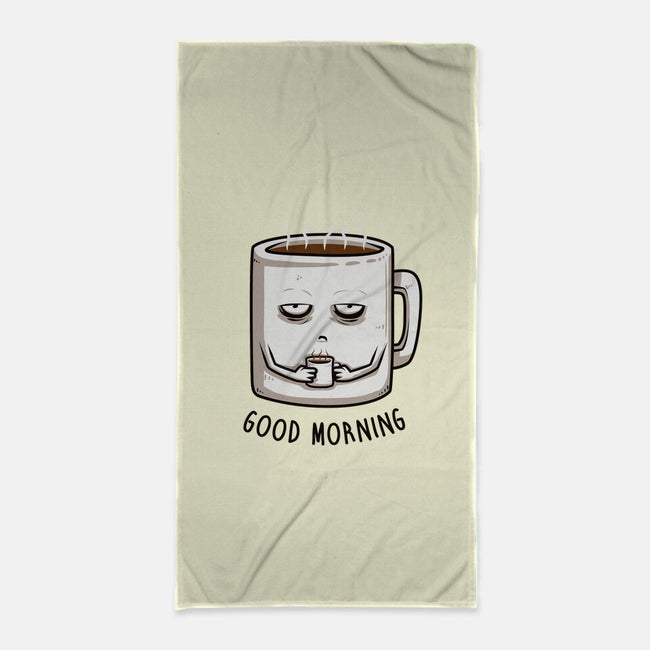 Good Morning-none beach towel-ducfrench