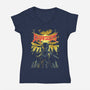 Great Grey Wolf Metal-womens v-neck tee-PeanutGolem