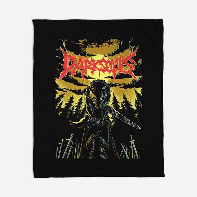 Great Grey Wolf Metal-none fleece blanket-PeanutGolem