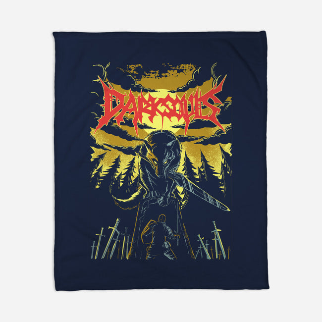 Great Grey Wolf Metal-none fleece blanket-PeanutGolem