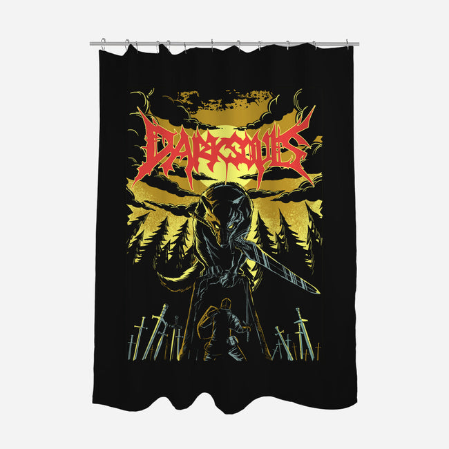 Great Grey Wolf Metal-none polyester shower curtain-PeanutGolem