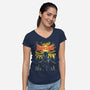 Great Grey Wolf Metal-womens v-neck tee-PeanutGolem