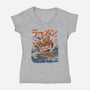 Great Ramen off Kanagawa-womens v-neck tee-ilustrata