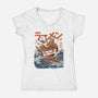 Great Ramen off Kanagawa-womens v-neck tee-ilustrata