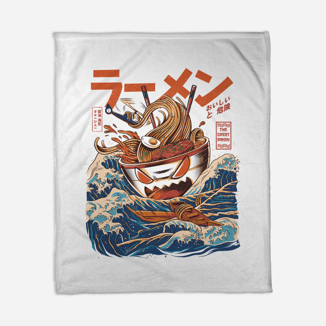 Great Ramen off Kanagawa-none fleece blanket-ilustrata