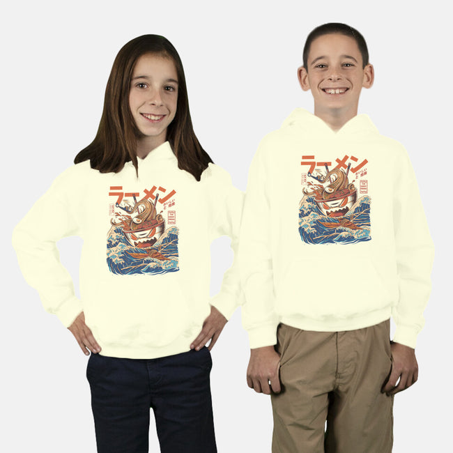 Great Ramen off Kanagawa-youth pullover sweatshirt-ilustrata