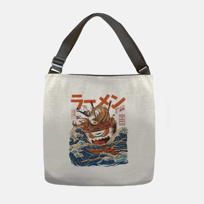 Great Ramen off Kanagawa-none adjustable tote-ilustrata