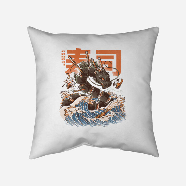 Great Sushi Dragon-none removable cover throw pillow-ilustrata