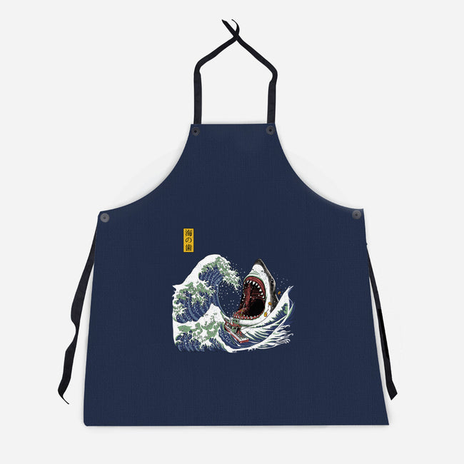 Great White off Amity-unisex kitchen apron-ninjaink