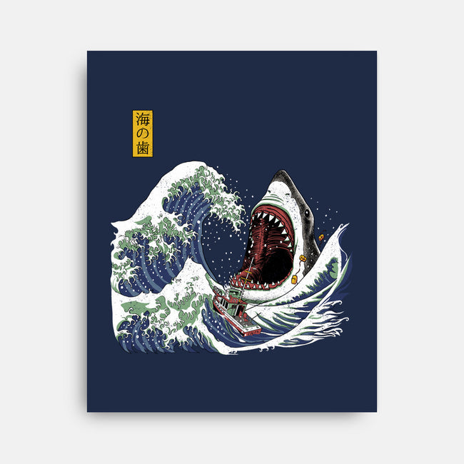 Great White off Amity-none stretched canvas-ninjaink