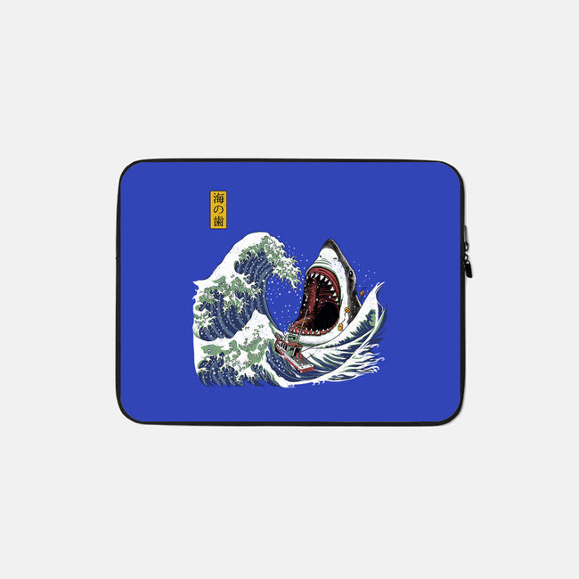 Great White off Amity-none zippered laptop sleeve-ninjaink