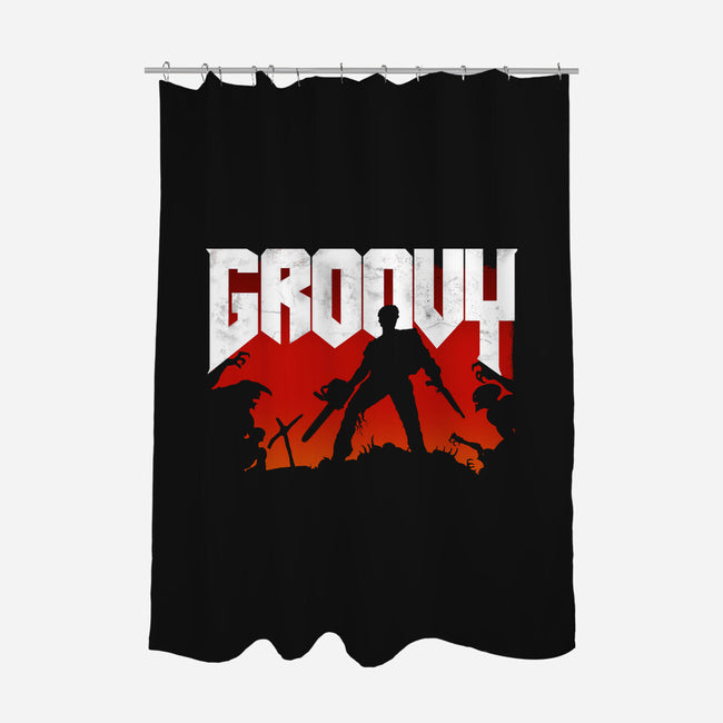Groovy and Doomy-none polyester shower curtain-Manoss1995