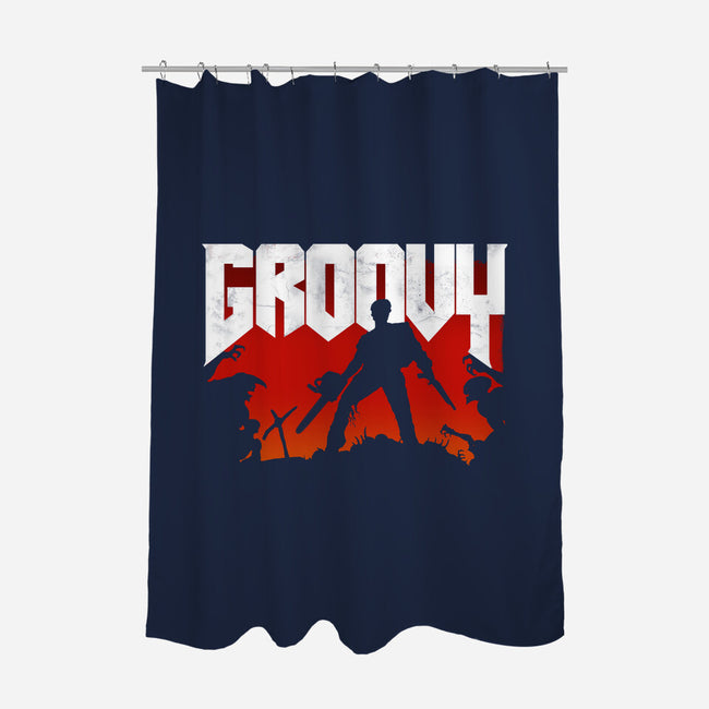 Groovy and Doomy-none polyester shower curtain-Manoss1995