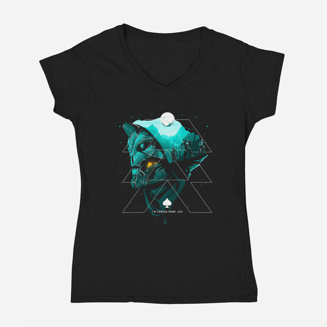 Guardian Hunter-womens v-neck tee-Mampurrio
