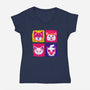 Fantastic Fox Friends-womens v-neck tee-Miranda Dressler