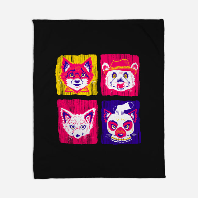 Fantastic Fox Friends-none fleece blanket-Miranda Dressler