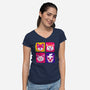 Fantastic Fox Friends-womens v-neck tee-Miranda Dressler