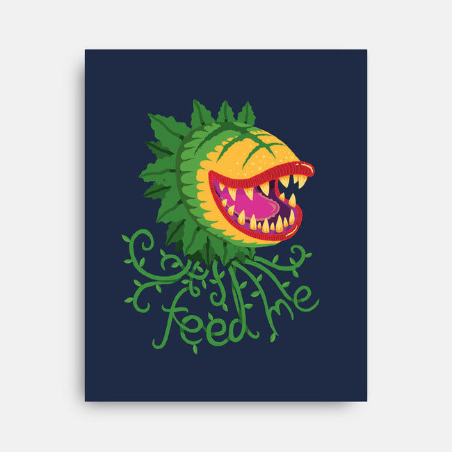 Feeeeeed Me-none stretched canvas-DinoMike