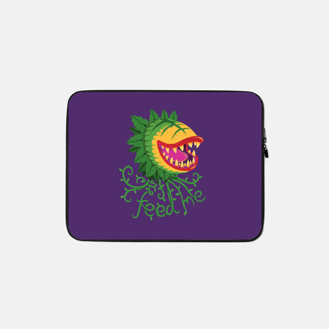 Feeeeeed Me-none zippered laptop sleeve-DinoMike